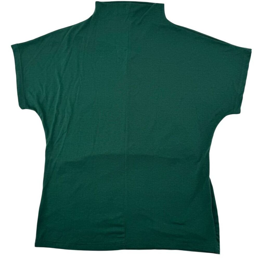 Mock Neck Sleeveless Top Forest Green Blouse